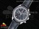 Speedmaster Moonwatch Co-Axial OMF 1:1 Best Edition Black Dial Orange Logo on Black Leather Strap A9300 (Black Balance Wheel) V2