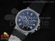 Marine Chrono 44mm SS Black Dial Roman Markers on Black Rubber Strap A7750